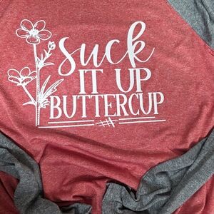 Red and Gray Long Sleeve Tee